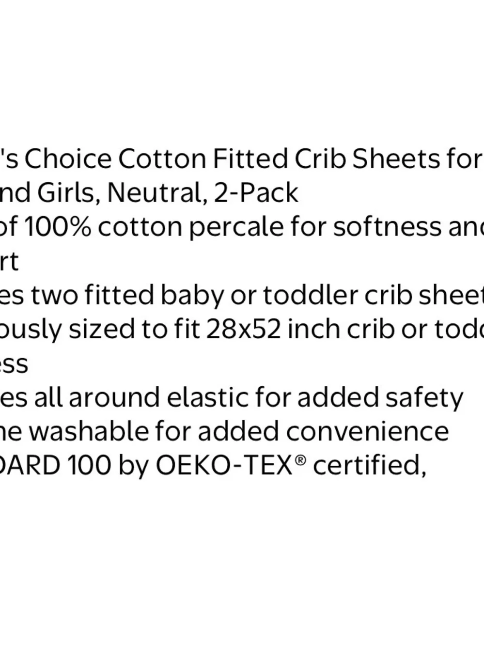 Parent's Choice Fitted Crib Sheets — White & Cream (2-Pack)